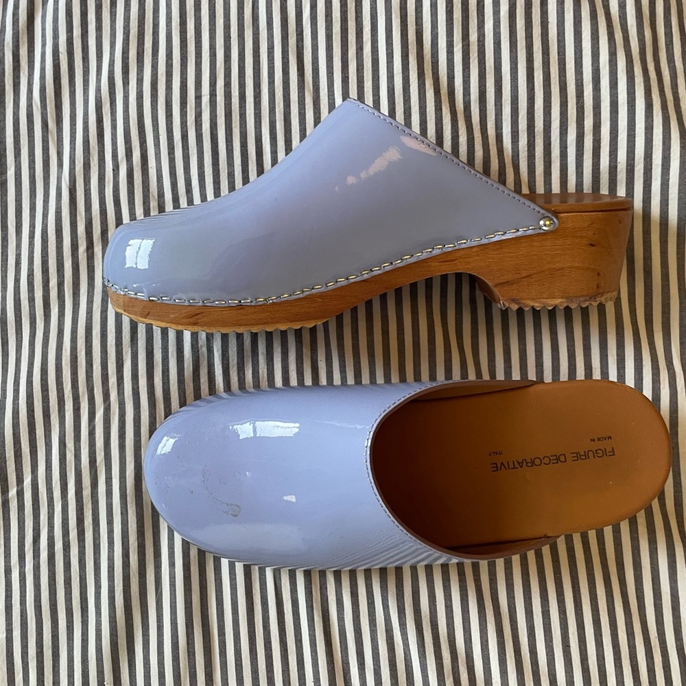 Light Blue Patent Leather Clog